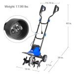 BILT HARD Electric Tiller Cultivator 14 inch, 10 Amp 4 Steel Tines Corded Tiller for Gardening with Foldable Handle, Portable Garden Rototiller with Adjustable Wheels