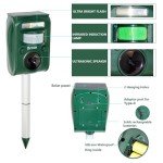 Broox 2025 Upgraded Solar Animal Repellent, Cat Repellent Outdoor, Squirrel Repellent, Deer Repellent, Ultrasonic pest Repeller, Waterproof Motion Detection, Dog, Raccoon, Skunk, Rabbit, Rodent