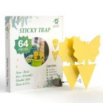 LFSYS 64 Pcs Sticky Trapz for gnat, Yellow Stick Traps for Plants, Fungus gnat Traps Double Side with Shovel, Indoor Safe for Gnat, Fruit Fly, White Fly, Aphid, Leaf Miner