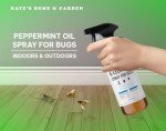 Kate's Home & Garden Peppermint Oil Spray for Bugs, Insects, Spiders. Indoor Repellent Pest Control with Cedarwood Oil (16oz, Natural, Non Toxic)