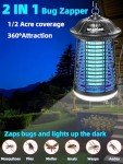 snanlen Bug Zapper Outdoor Indoor, 4200V Electric Mosquito Zapper Outdoor with LED Light, Electric Fly Zapper, Fly Traps, ABS Plastic, Plug in Mosquito Killer for Patio, Yard, Garden, Kitchen, Home