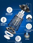 snanlen Bug Zapper Outdoor Indoor, 4200V Electric Mosquito Zapper Outdoor with LED Light, Electric Fly Zapper, Fly Traps, ABS Plastic, Plug in Mosquito Killer for Patio, Yard, Garden, Kitchen, Home