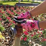 YRTSH Leather Gardening Gloves for Women, Flexible Breathable Garden Gloves, Thorn Proof Working Gloves for Weeding, Digging and Pruning, Small, Pink
