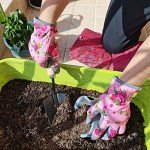 YRTSH Leather Gardening Gloves for Women, Flexible Breathable Garden Gloves, Thorn Proof Working Gloves for Weeding, Digging and Pruning, Small, Pink