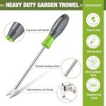 WORKPRO 11.5" Dandelion Weeder Puller Tool with Soft Handle, Polished Stainless Steel Garden Weed Remover Tool, Two-Pronged Fork Weeder Tool for Lawn Farmland Transplant Gardening Plant Tool