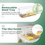SUNALLY Window Bird Feeder for Outdoors, Clear Birds Feeders Window Mounted with Self-Adhesive Hooks, Outside Wild Bird Watching for Hummingbird,Finch in Garden, Yard, Elderly Kids Viewing
