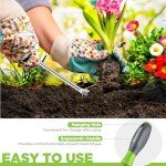 WORKPRO 11.5" Dandelion Weeder Puller Tool with Soft Handle, Polished Stainless Steel Garden Weed Remover Tool, Two-Pronged Fork Weeder Tool for Lawn Farmland Transplant Gardening Plant Tool