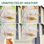 SUNALLY Window Bird Feeder for Outdoors, Clear Birds Feeders Window Mounted with Self-Adhesive Hooks, Outside Wild Bird Watching for Hummingbird,Finch in Garden, Yard, Elderly Kids Viewing