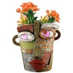 Midogaigai Abstract Face Planters Pots Head,Unique Head Planter for Indoor Plants,Funny Face Flower Pot,Colorful Plant Pots for Outdoor Garden Decor and Home Art Decoration(Classic)