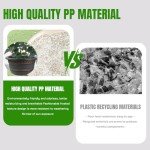 Usocik 10 Inch 4 Pack Large Plant Pots, Plastic Flower Pot for Indoor & Outdoor with Drainage Holes & Saucer, Plaid Pattern Planters Garden Pots for Herbs