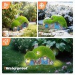 Outdoor Figurine Lights Garden House Statue - Outdoor Statues with Solar Lights Garden Cottage Lighting Figurines for Home or Yard Decor