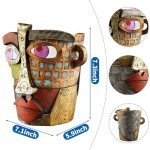 Midogaigai Abstract Face Planters Pots Head,Unique Head Planter for Indoor Plants,Funny Face Flower Pot,Colorful Plant Pots for Outdoor Garden Decor and Home Art Decoration(Classic)