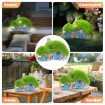 Outdoor Figurine Lights Garden House Statue - Outdoor Statues with Solar Lights Garden Cottage Lighting Figurines for Home or Yard Decor