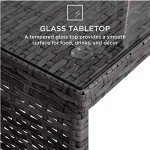 Best Choice Products 4-Piece Outdoor Wicker Patio Conversation Furniture Set for Backyard w/Coffee Table, Seat Cushions - Gray/Cream