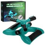 Joeys Sprinkler for Yard, Rotating Garden Sprinkler for Large Area Coverage, Lawn and Yard Sprinklers (Green)