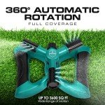 Joeys Sprinkler for Yard, Rotating Garden Sprinkler for Large Area Coverage, Lawn and Yard Sprinklers (Green)