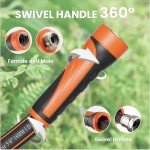 Giraffe Tools Garden Hose 100ft x 5/8", Water Hose Heavy Duty, Flexible, Lightweight Hybrid Hose with Swivel Handle, Male to Female Fittings, Burst 600 PSI