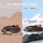 Giraffe Tools Garden Hose 100ft x 5/8", Water Hose Heavy Duty, Flexible, Lightweight Hybrid Hose with Swivel Handle, Male to Female Fittings, Burst 600 PSI