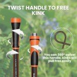 Giraffe Tools Garden Hose 100ft x 5/8", Water Hose Heavy Duty, Flexible, Lightweight Hybrid Hose with Swivel Handle, Male to Female Fittings, Burst 600 PSI