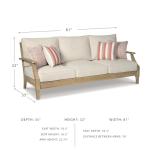 Coastal Eucalyptus Patio Sofa with Cushions