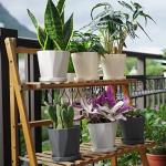 InmeRun Plant Pots Indoor Plastic Flower Pots Outdoor 5 inch Set of 6 Pack with Drainage Holes and Saucers for Garden Pots (5 in 6 pcs)
