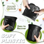 OJYUDD 60 Pack 1 Gallon Flexible Plant Nursery Pots,Thickened Soft Plastic Seed Starting Pots,Plastic Plant Container with Hole for Flower Seedling,Succulents,Cuttings,Transplanting(Black)
