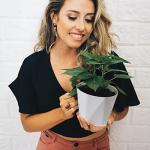 InmeRun Plant Pots Indoor Plastic Flower Pots Outdoor 5 inch Set of 6 Pack with Drainage Holes and Saucers for Garden Pots (5 in 6 pcs)