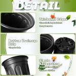 OJYUDD 60 Pack 1 Gallon Flexible Plant Nursery Pots,Thickened Soft Plastic Seed Starting Pots,Plastic Plant Container with Hole for Flower Seedling,Succulents,Cuttings,Transplanting(Black)