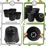 OJYUDD 60 Pack 1 Gallon Flexible Plant Nursery Pots,Thickened Soft Plastic Seed Starting Pots,Plastic Plant Container with Hole for Flower Seedling,Succulents,Cuttings,Transplanting(Black)