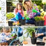 OJYUDD 60 Pack 1 Gallon Flexible Plant Nursery Pots,Thickened Soft Plastic Seed Starting Pots,Plastic Plant Container with Hole for Flower Seedling,Succulents,Cuttings,Transplanting(Black)