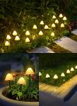 Solar Mushroom Garden Lights for Outside, 20 LED 32.8FT Solar Pathway Lights Outdoor Waterproof for Fence with 8 Lighting Modes for Patio Yard Decorative