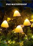 Solar Mushroom Garden Lights for Outside, 20 LED 32.8FT Solar Pathway Lights Outdoor Waterproof for Fence with 8 Lighting Modes for Patio Yard Decorative
