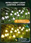 Solar Mushroom Garden Lights for Outside, 20 LED 32.8FT Solar Pathway Lights Outdoor Waterproof for Fence with 8 Lighting Modes for Patio Yard Decorative