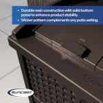 Suncast 33 Gallon Commercial Outdoor Trashcan Hideaway with Lid for 30 to 33 Gallon Trash Bags for Garage, Backyard, or Garden, Brown