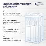 Suncast 33 Gallon Commercial Outdoor Trashcan Hideaway with Lid for 30 to 33 Gallon Trash Bags for Garage, Backyard, or Garden, Brown