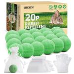 Rabbit Repellent Outdoor,20 Pack Natural Peppermint Oil Rabbit Repellent Pet Safe,Powerful Rabbit Deterrent,Rabbit Repellant for Garden,Deer Repellent for Outdoor Tree Yard, Safe for Lawn and Plant