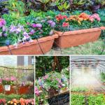 MIXC Greenhouse Micro Drip Irrigation Kit Automatic Irrigation System Patio Misting Plant Watering System with 1/4 inch 1/2 inch Irrigation Tubing Hose Adjustable Nozzle Emitters Barbed Fittings