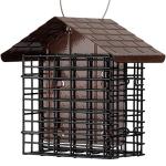 More Birds Double Suet Feeder with Weather Guard, 6.5" L X 4.25" W X 7.25" H, Brown