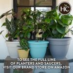 The HC Companies Caribbean Planter Pot - Outdoor & Indoor Plant Pot with Drainage Hole & Plug - Rolled Rim Plastic Pots for Plants & Flowers - Decorative Plant Pot (16" Clay, Pack of 1)
