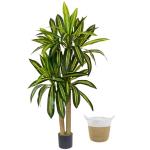 Warmplants Artificial Dracaena Tree, 5ft Tall Fake Dracaena Plant with Basket, Indoor Outdoor Faux Topiary Yucca Trees for Office Home Living Room Porch Patio Décor
