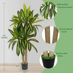 Warmplants Artificial Dracaena Tree, 5ft Tall Fake Dracaena Plant with Basket, Indoor Outdoor Faux Topiary Yucca Trees for Office Home Living Room Porch Patio Décor