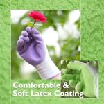 Brigic Bamboo Gardening Gloves 2 pair, Breathable Rubber Coated, Outdoor Work Garden Gloves For Women, Green & Purple (Small)