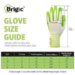 Brigic Bamboo Gardening Gloves 2 pair, Breathable Rubber Coated, Outdoor Work Garden Gloves For Women, Green & Purple (Small)