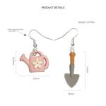 Watering Can Earrings Cute Shovel Dangle Earrings Funny Asymmetrical Gardening Tool Earrings for Women Gardener (A)