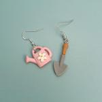 Watering Can Earrings Cute Shovel Dangle Earrings Funny Asymmetrical Gardening Tool Earrings for Women Gardener (A)