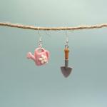 Watering Can Earrings Cute Shovel Dangle Earrings Funny Asymmetrical Gardening Tool Earrings for Women Gardener (A)