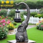 Solar Elephant Garden Statue for Home Decor