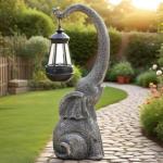 Solar Elephant Garden Statue for Home Decor
