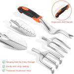 Garden Tools Set, 8 Piece Gardening Tools Set with Non Slip Ergonomic Handle, Heavy Duty Garden Tool Set with Storage Bag, Gardening Kit for Women, Garden Hand Tools Gift for Women and Men, Orange