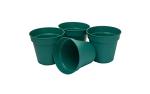 Mintra Home Garden Pots 4pk - Flowers, Herbs, Plants, Indoor, Outdoor, Colorful, Wholesale, Bulk (Forest Green, 13cm Diameter (5in))